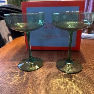 Green Coupe Glass Set of 2